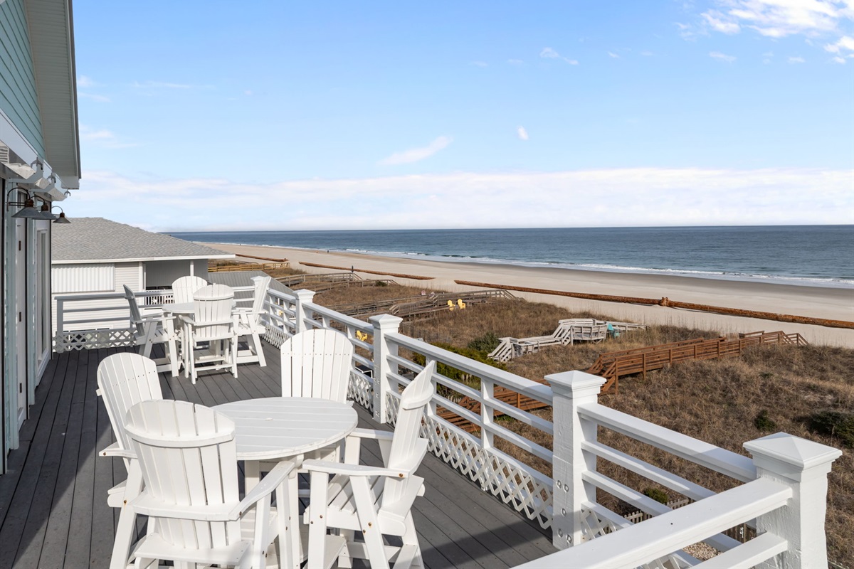 Sunrise coffee or evening cocktails overlooking the ocean
