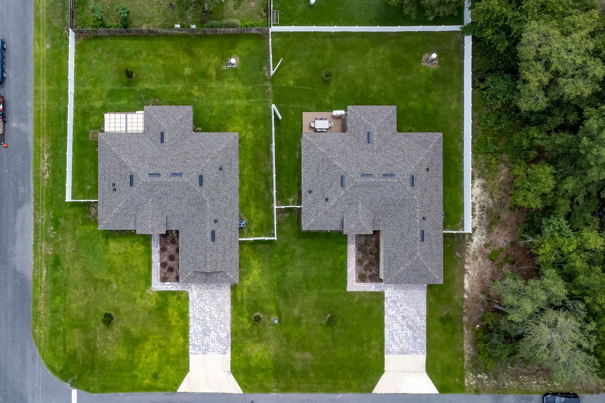 The House on Right is where your staying The house on the left is for rent Also