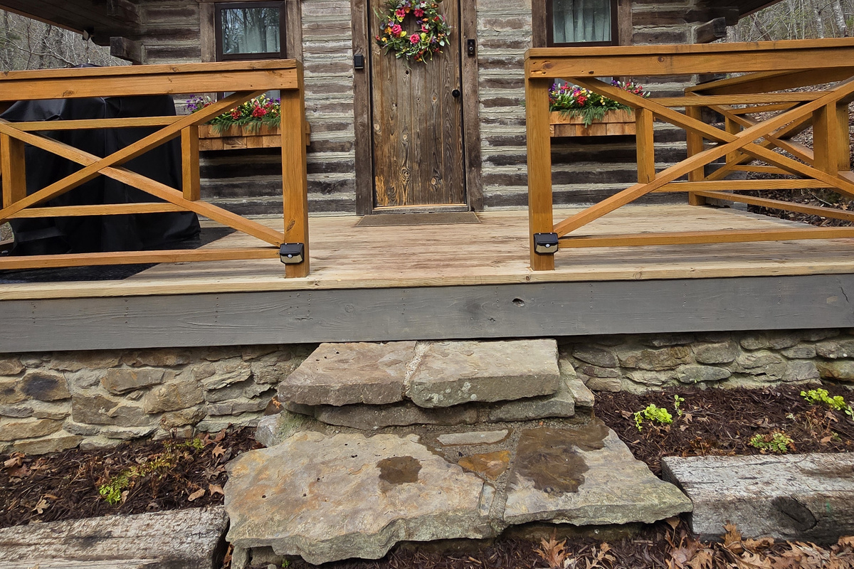 Front Of Cabin In The Spring