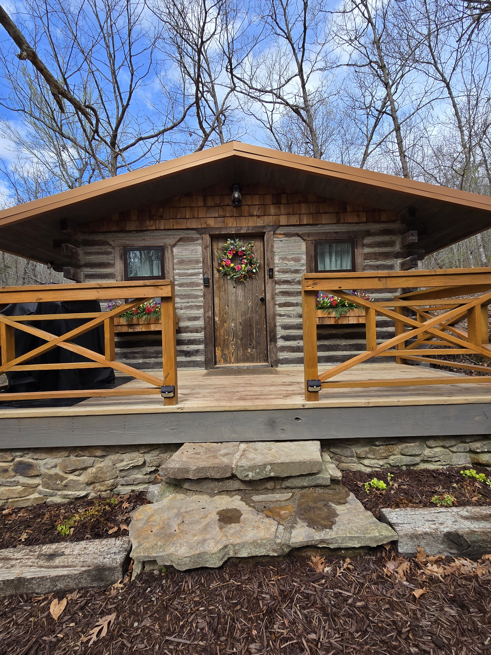 Front Of Cabin In The Spring
