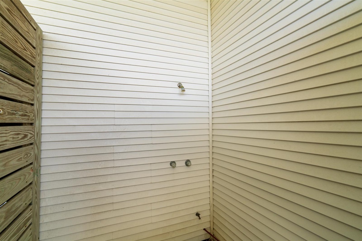 Outside Enclosed Hot/Cold Shower
