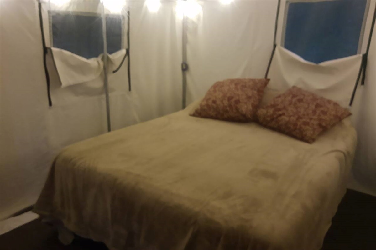 Queen size Hotel bed with Linens and pillows