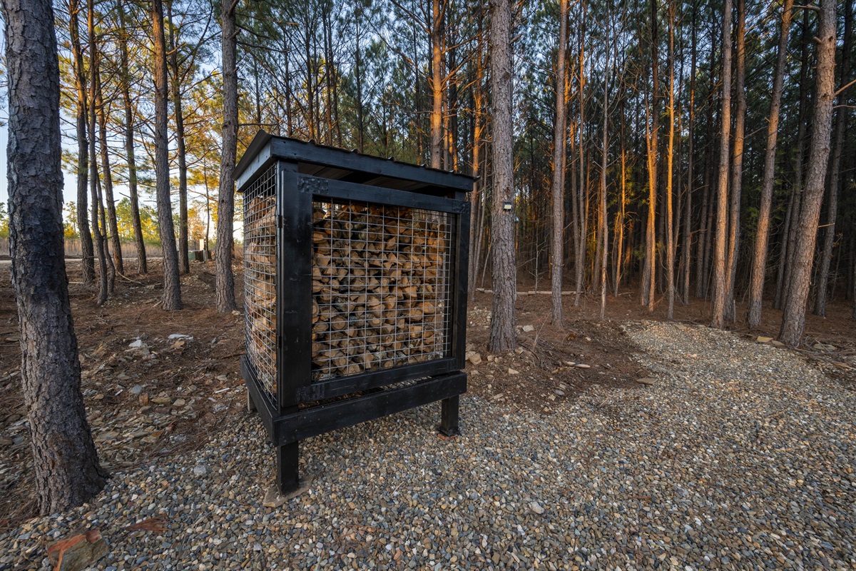 Firewood provided for guest.