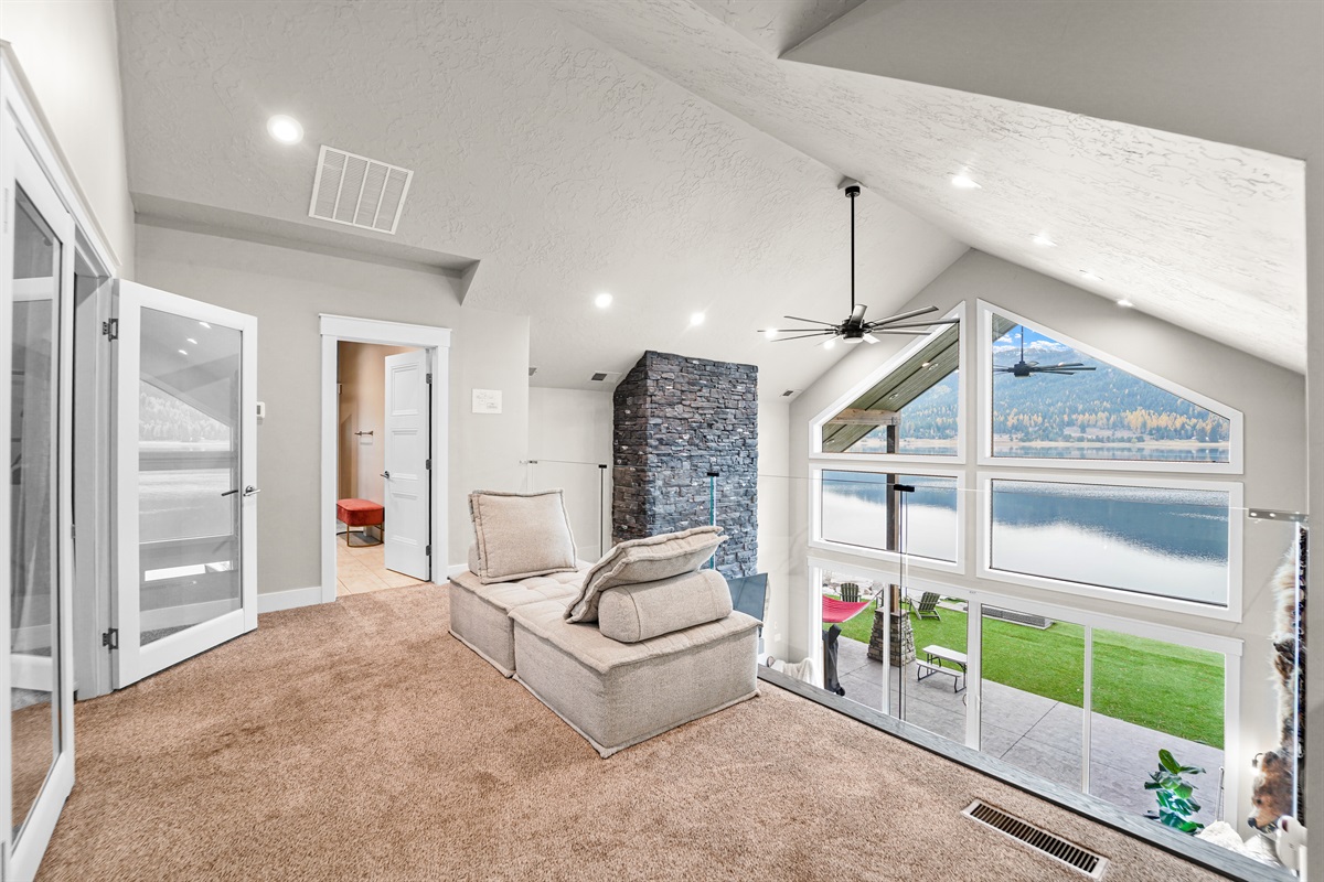 Cozy comfort meets open space in the loft master bedroom