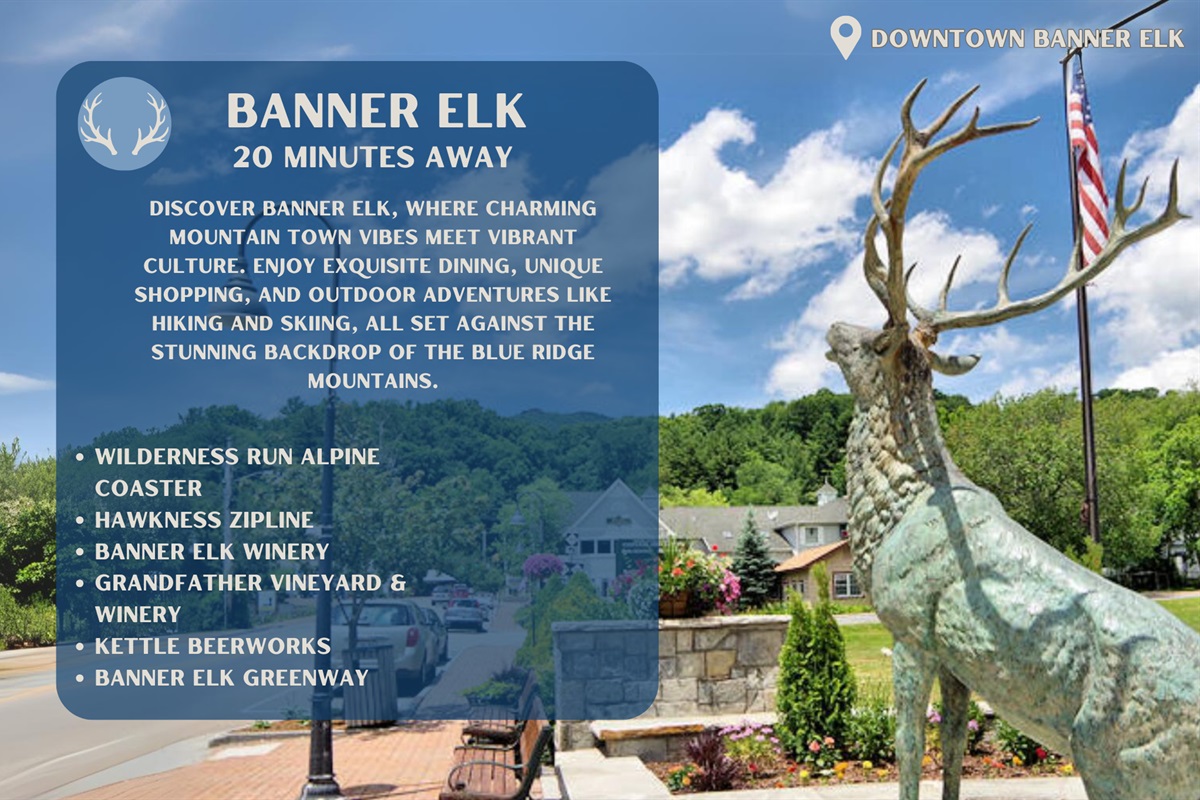 Explore the best of what Banner Elk has to offer, just a short drive away from your stay.