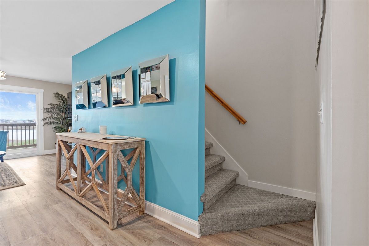 Entryway with coastal accents and an easy flow to the rest of the home