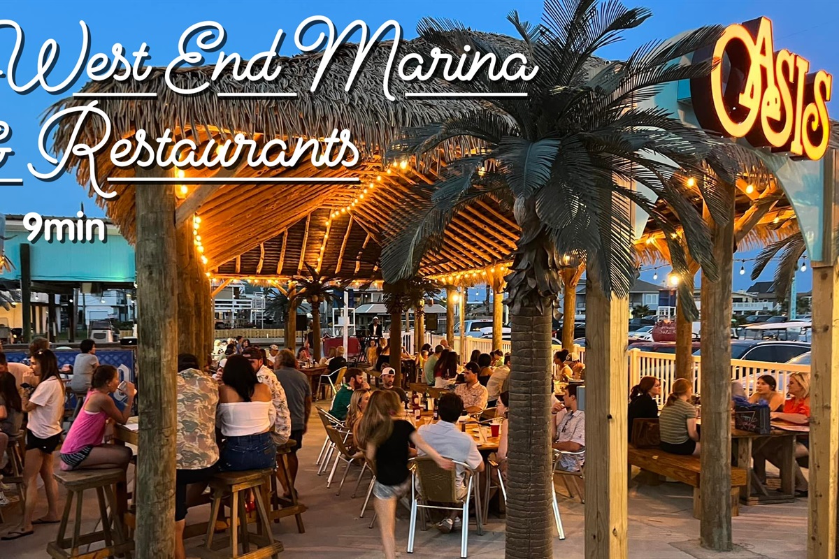 A little further out on the island, you&rsquo;ll find more restaurants, like West End Marina in Sea Isle.