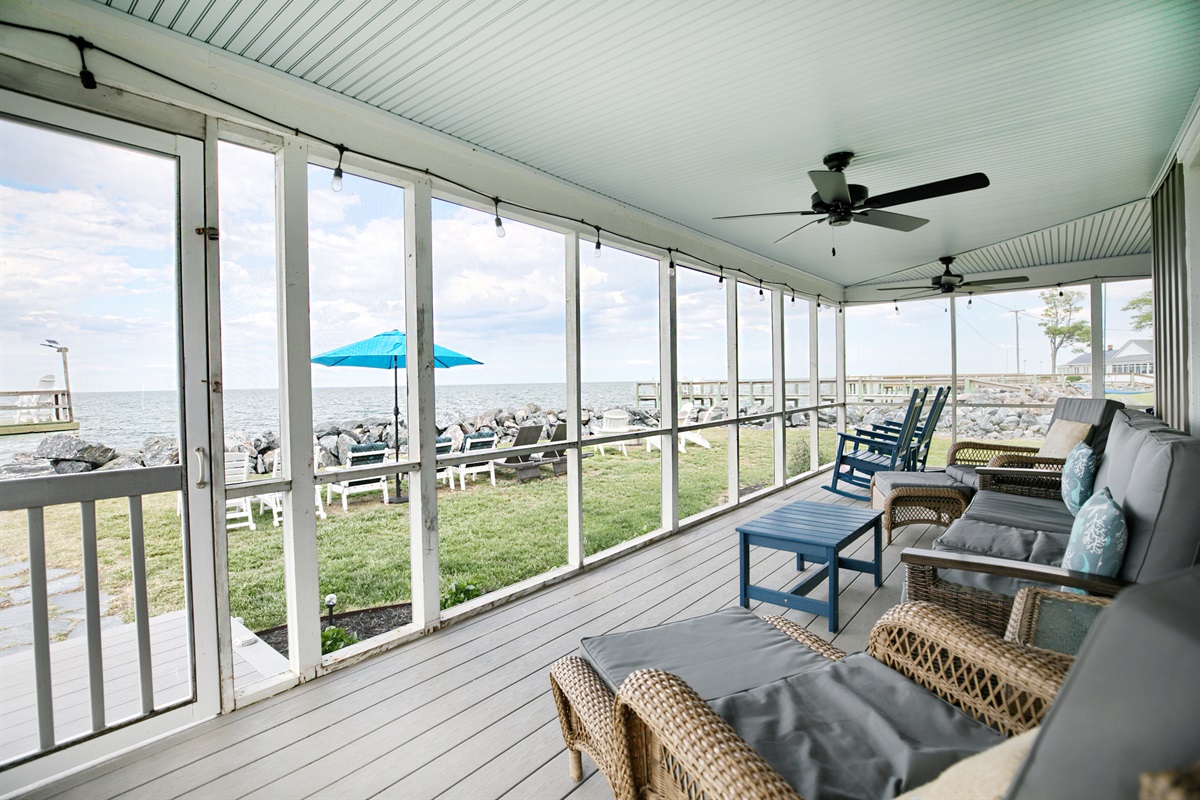 Amazing screen porch with endless water views!