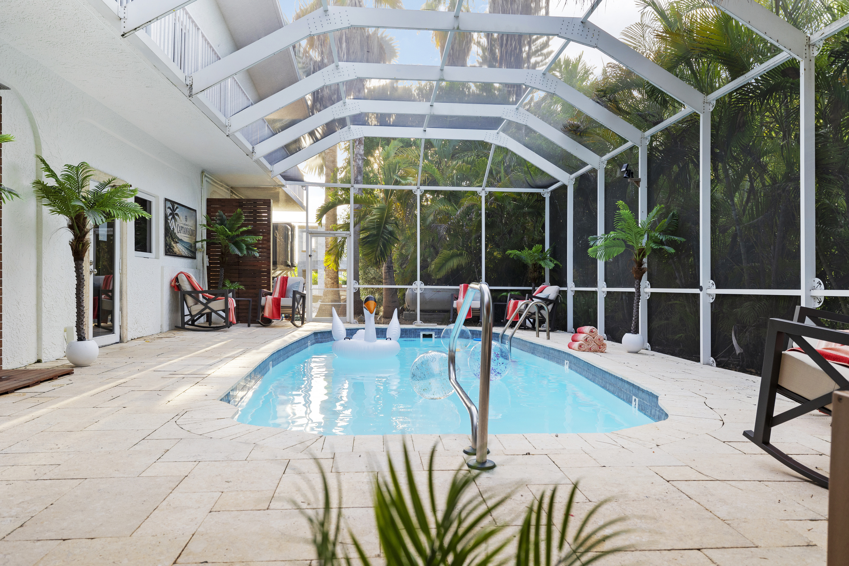 A huge heated (and chilled) pool with plenty of space to play in.