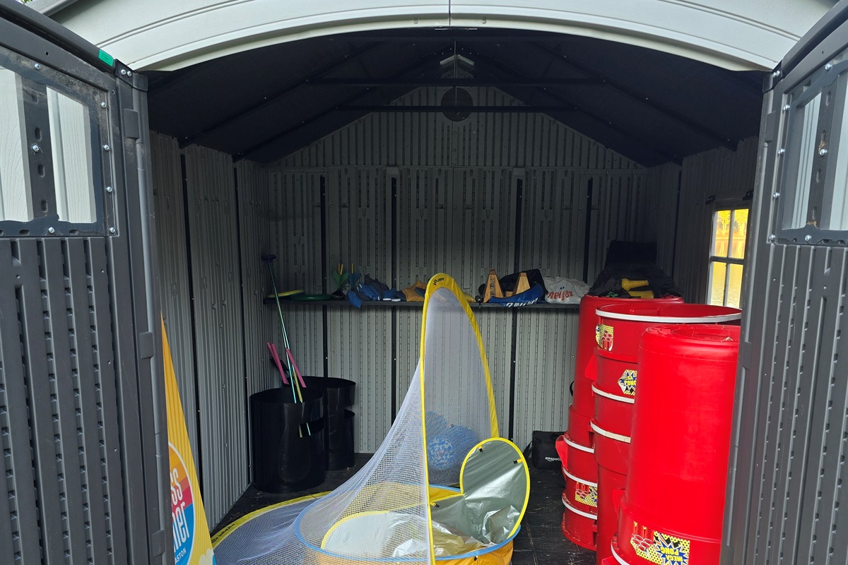 Yard Games Galore.  Mega Pong, Cornhole, Soccer, Kan Jam, Bottle Bash, Bocce, Rollers, Spikeball, and more.