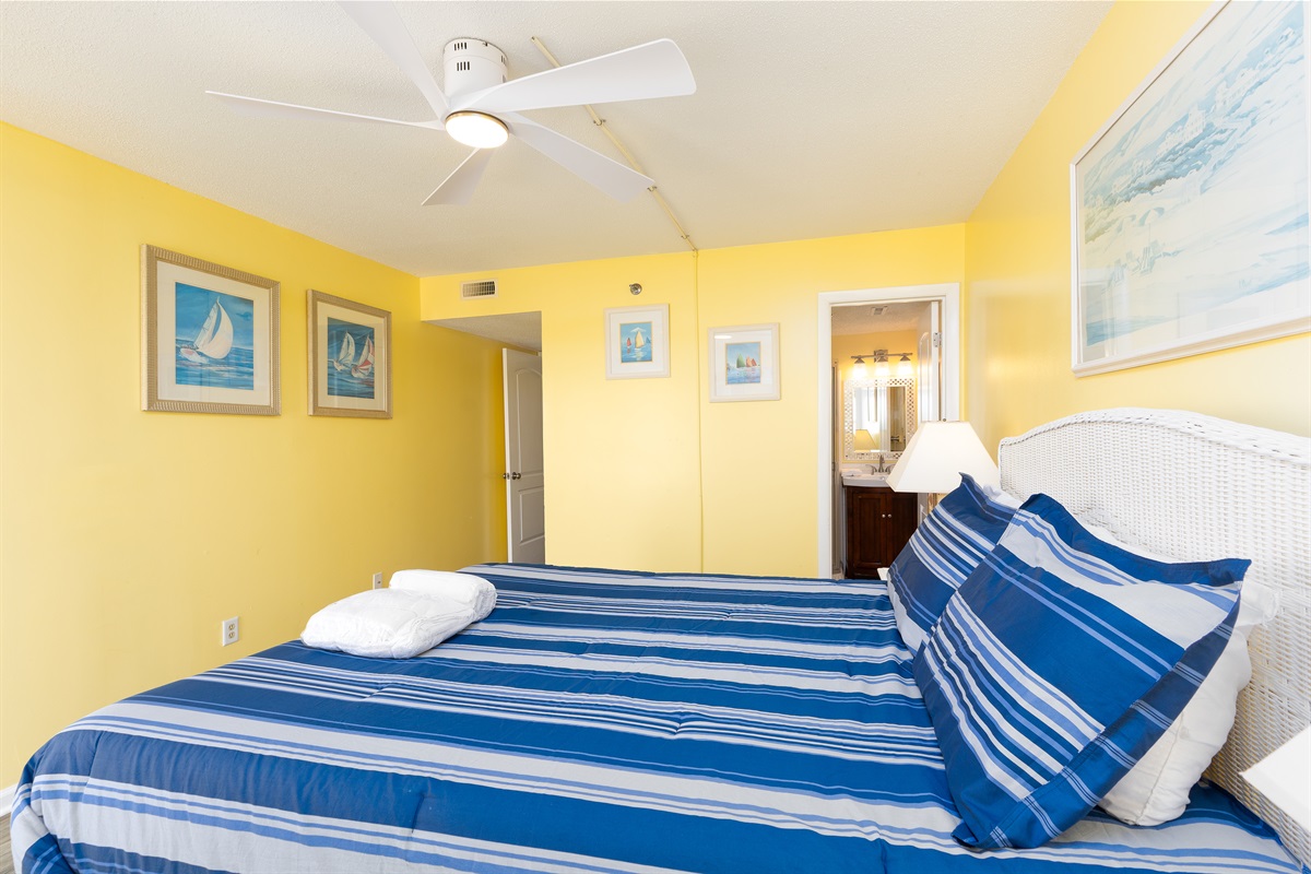 Queen-size bed in master bedroom