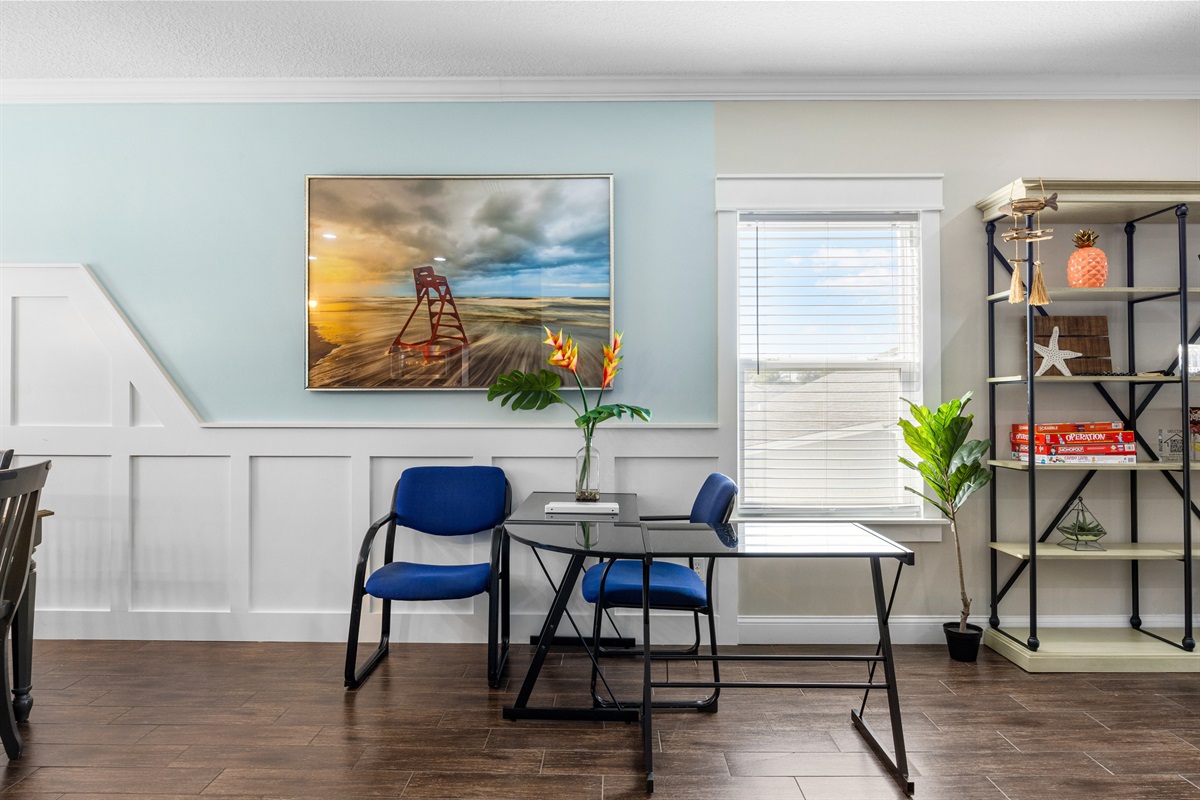 Work-from-home desk space with natural light