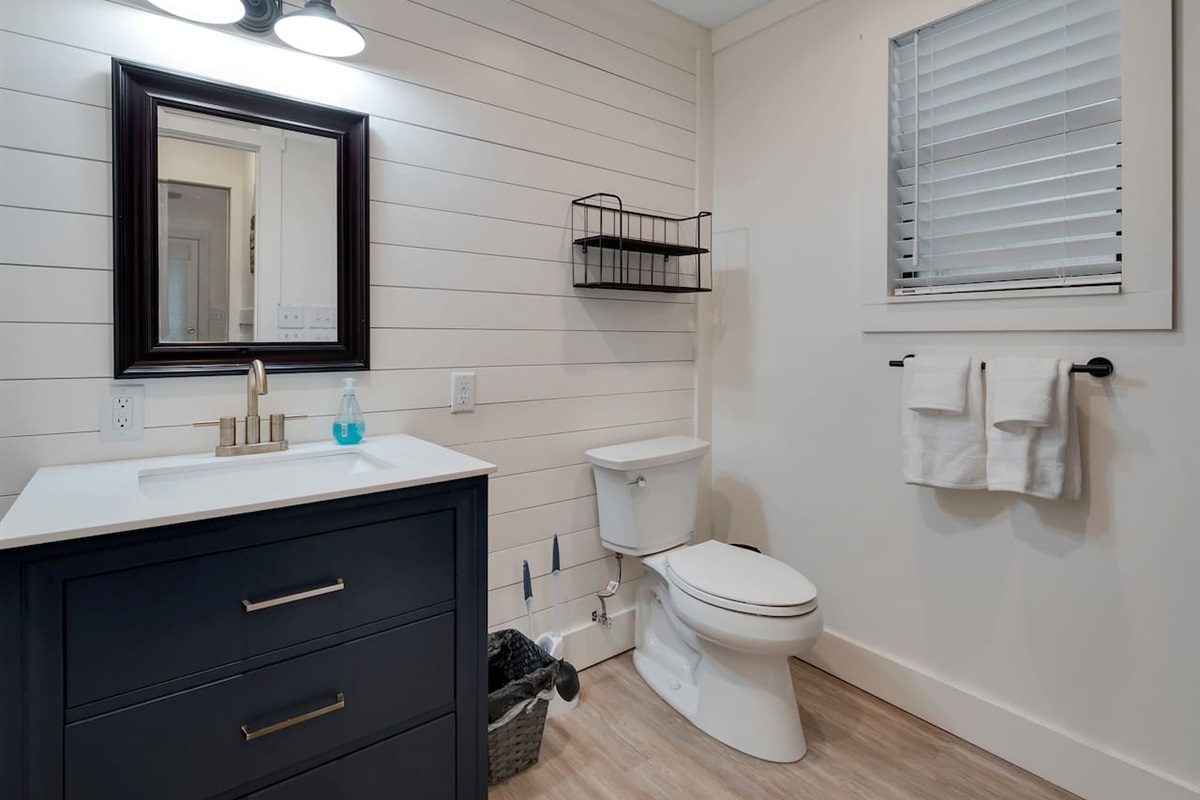 Main floor bathroom with walk-in shower