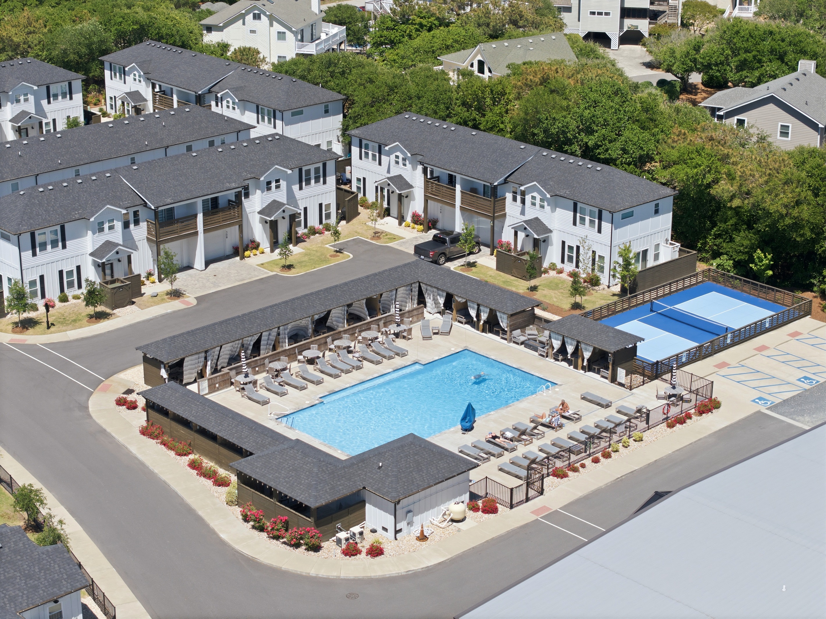 Community pool and pickleball courts