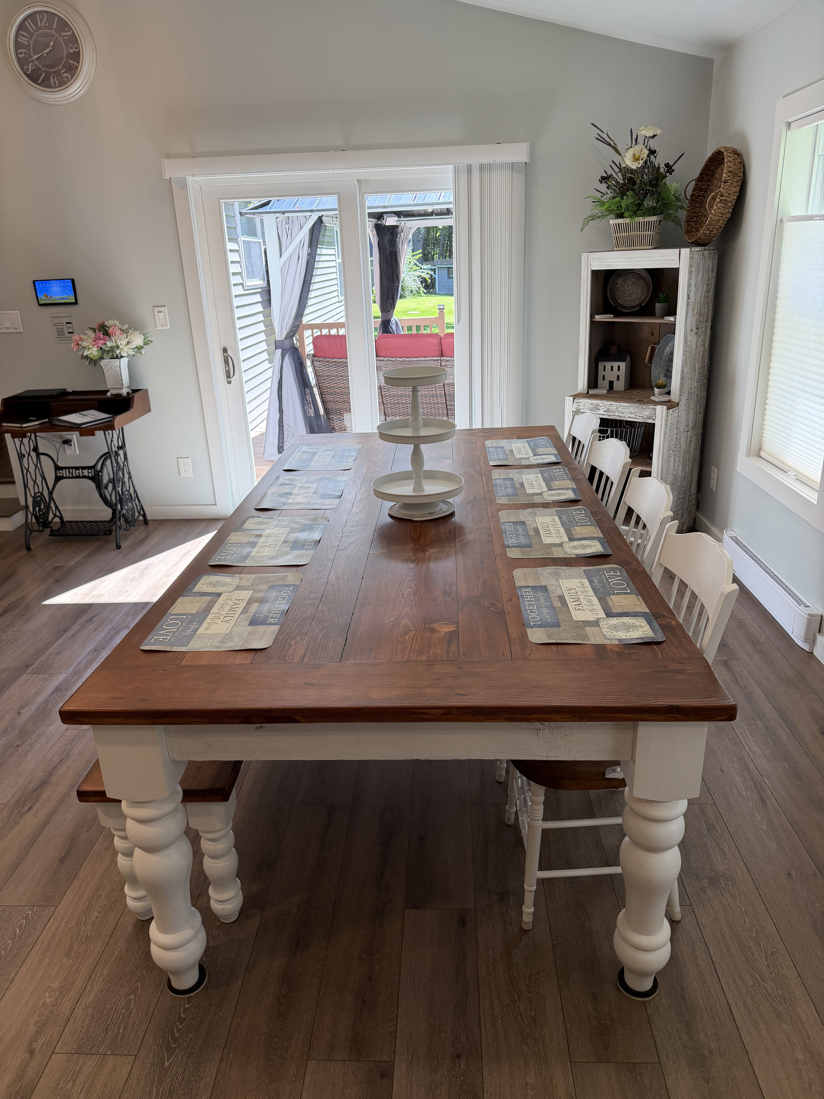Great Room with dining area with sliders to back deck