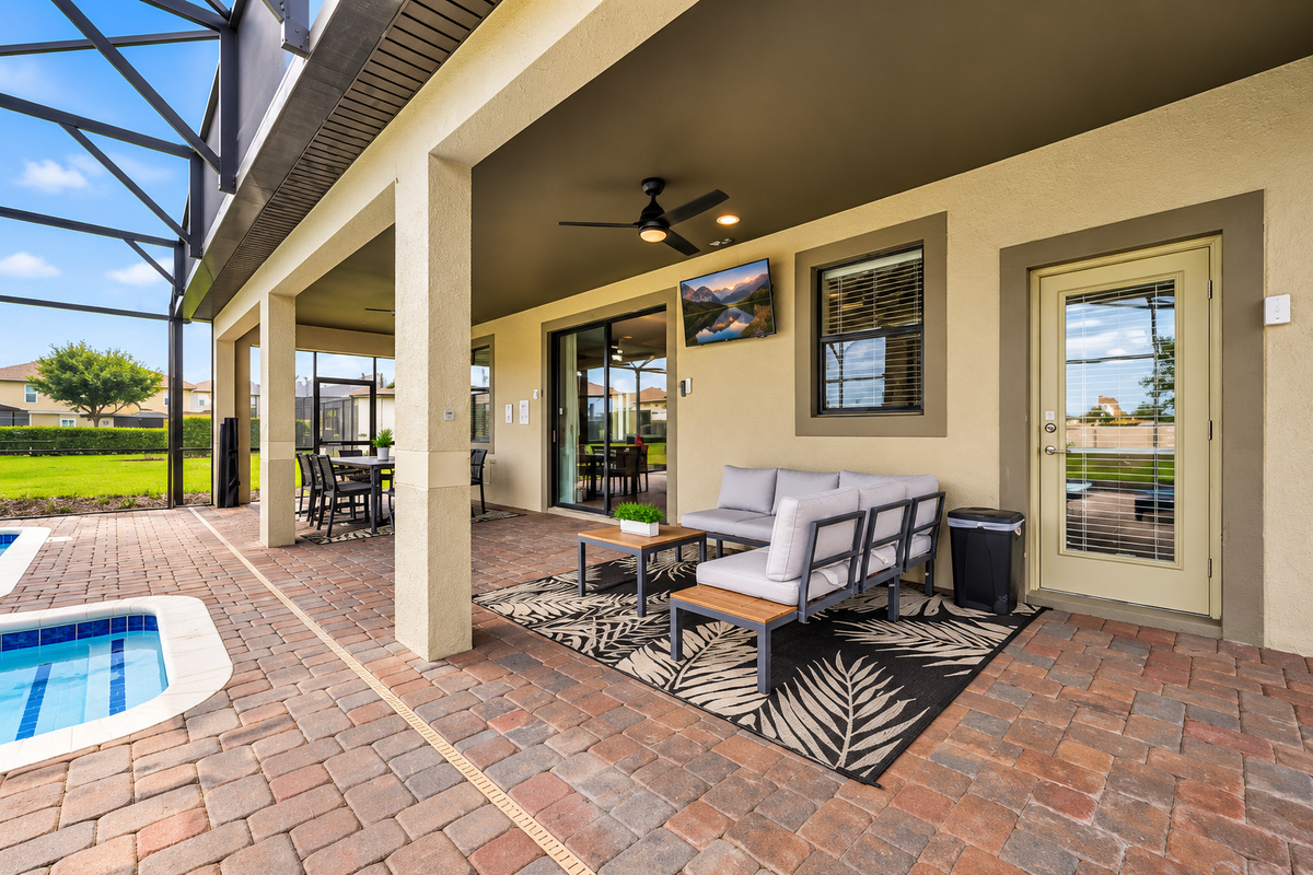 Sit by the pool to read a book or enjoy some snacks while the kiddos play in the pool.