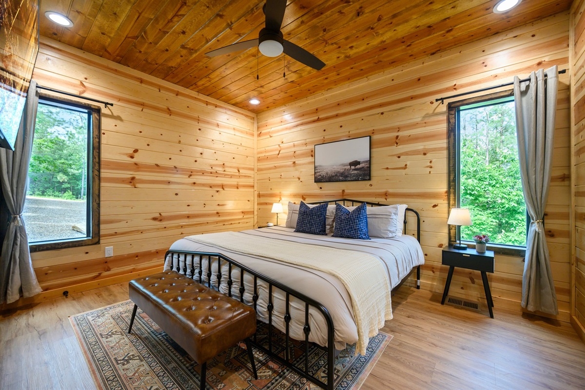 King suite with forest views