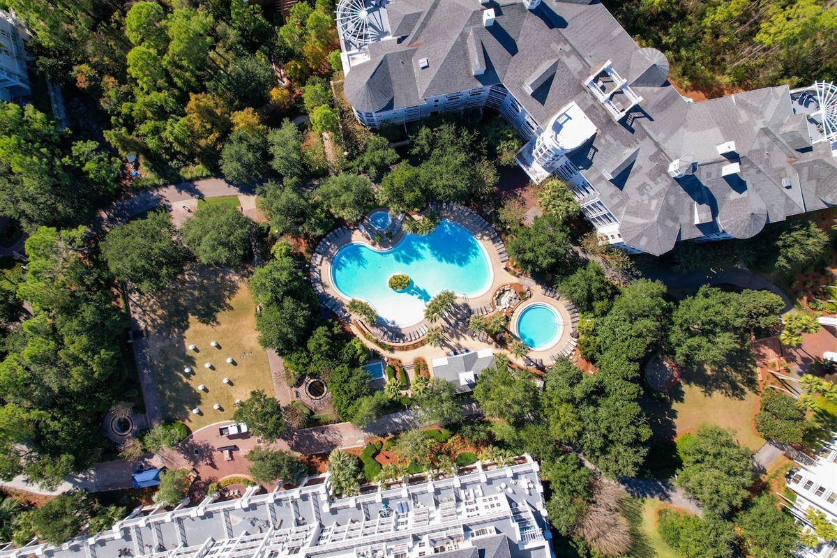 Ariel footage of the Bahia complex along the bayside of the SanDestin Golf & Beach Resort