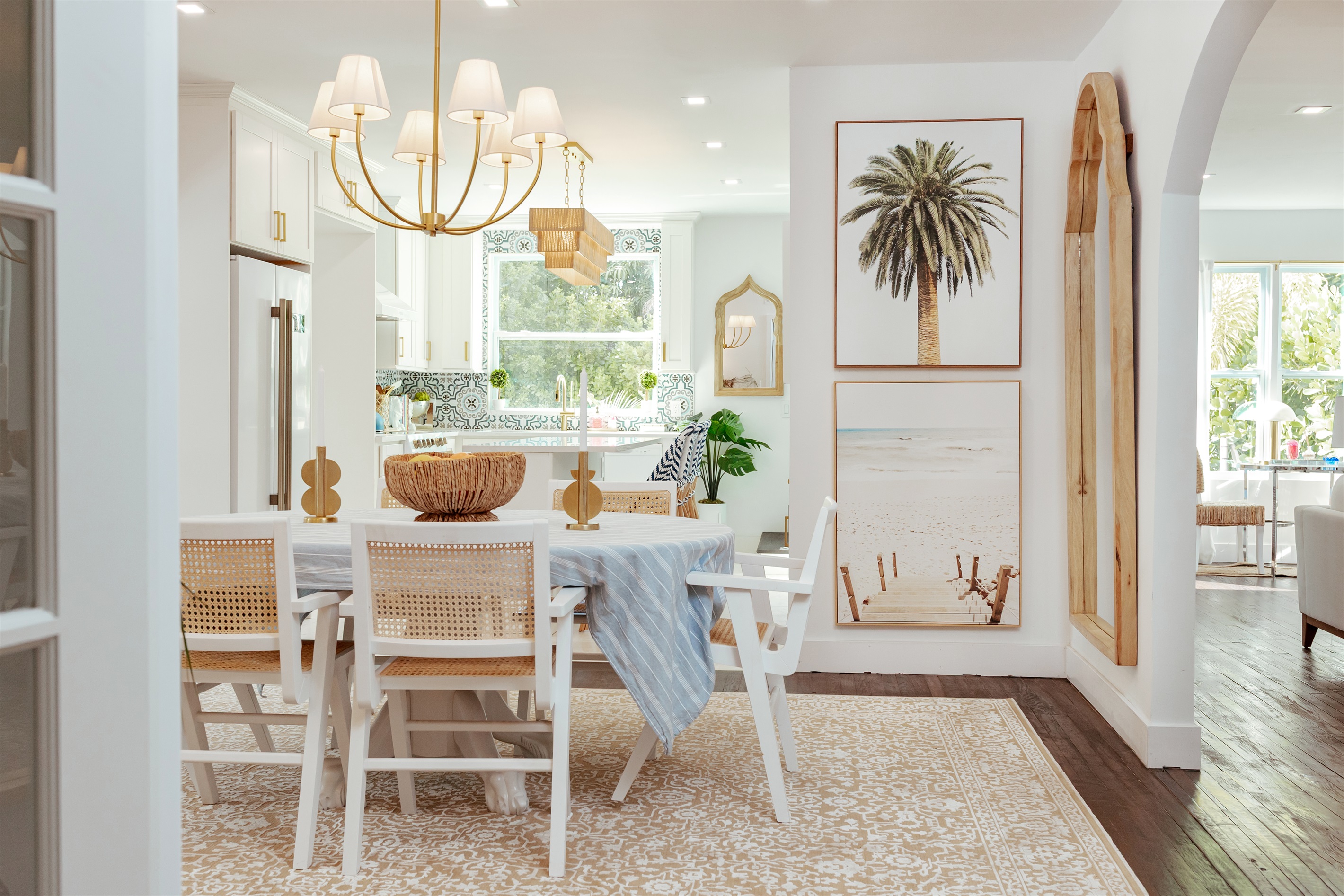 The Marisol's main dining area is adjacent to the spectacular kitchen, artfully designed with area photos, decor and lighting.