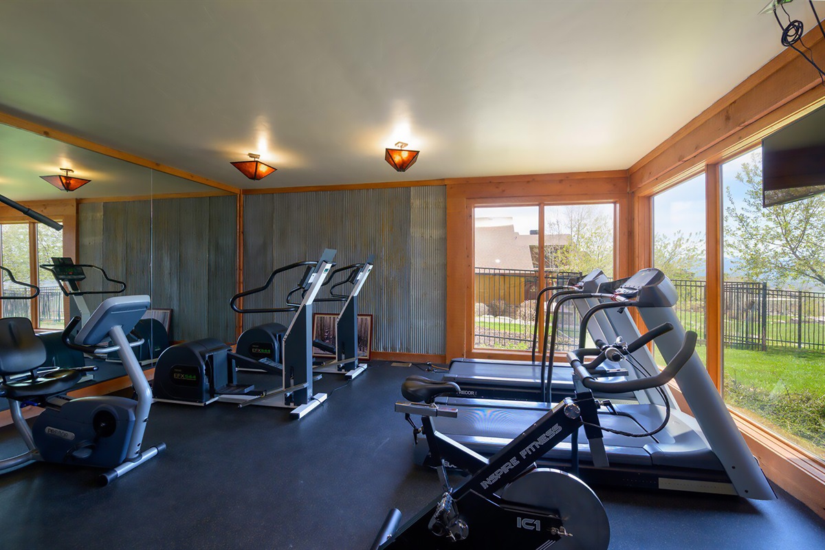 Stay active in the community fitness center, equipped for a full workout during your stay.