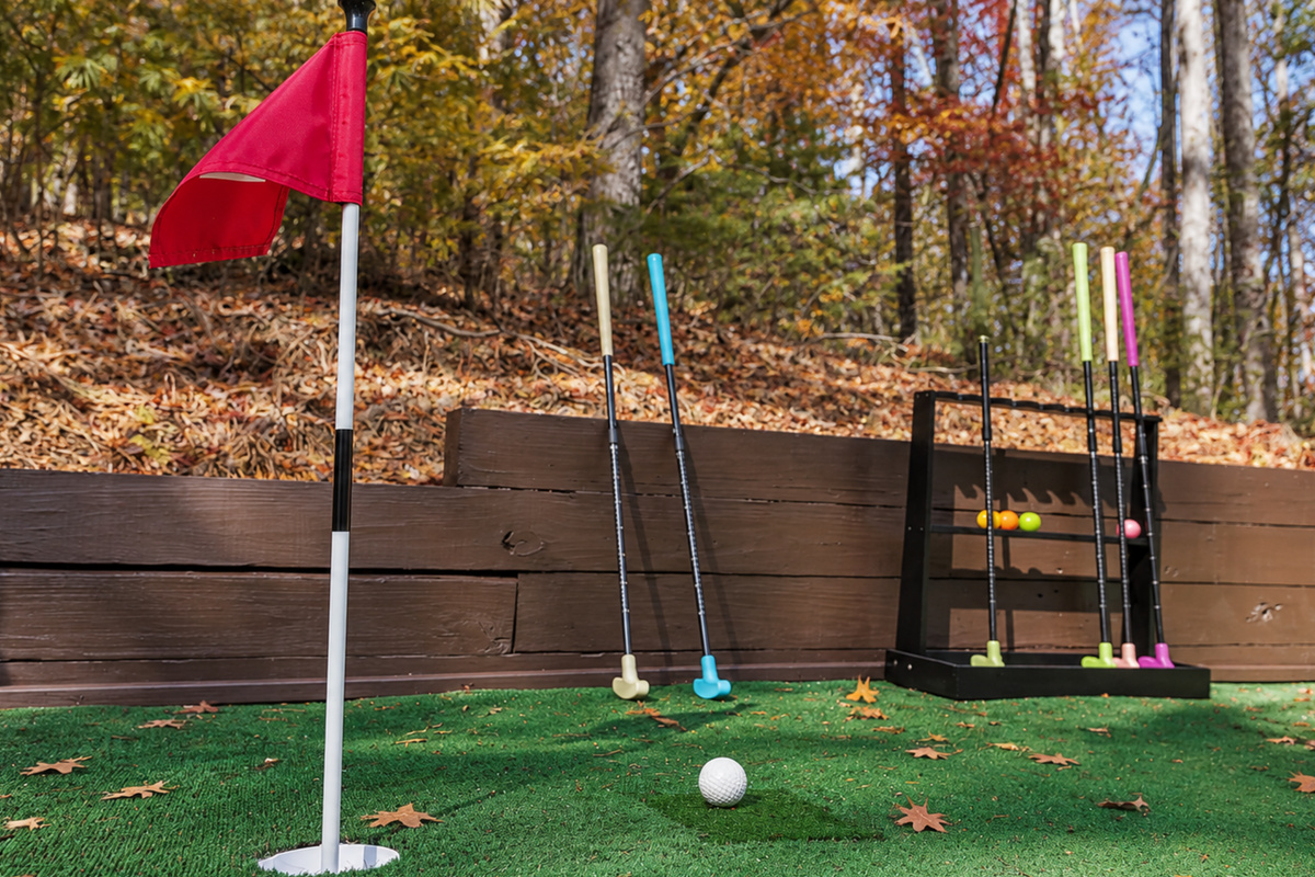 Enjoy the Putting Green complete with adjustable clubs for all ages and golf balls! When you&rsquo;re ready to mix it up, grab the Bocce set and turn the green into your own backyard tournament. It&rsquo;s the perfect spot for friendly competition and making memories!
