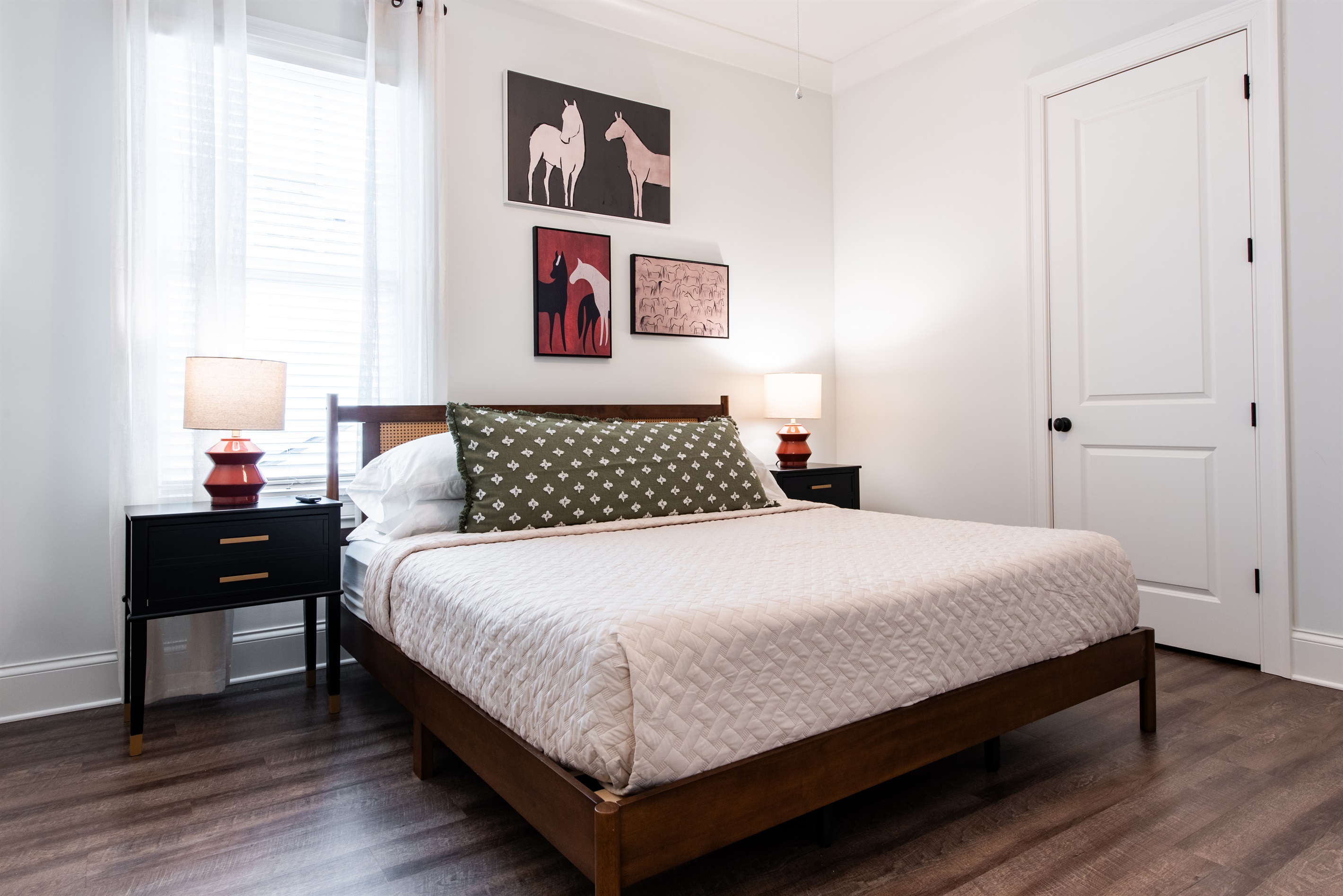 Snug bed with soft pillows and warm blankets, offering ultimate comfort for a restful night.