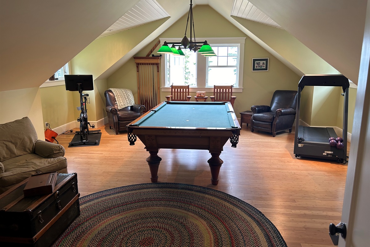 Pool Table, Treadmill, Peloton 