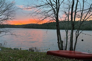 Sunset over Long Pond, Maine from the backyard