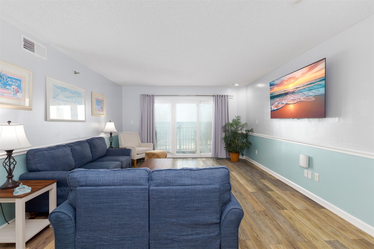 Sliding glass door to balcony