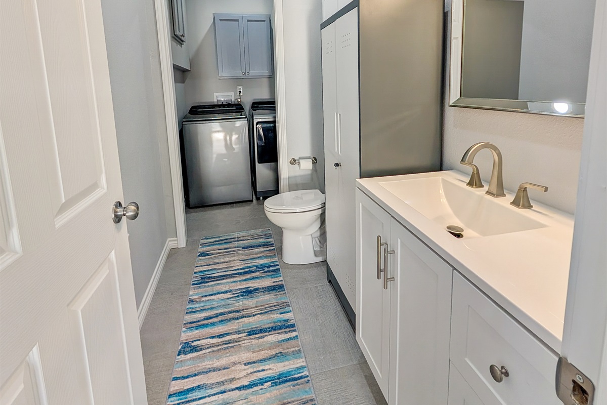 Half bath attached to the laundry