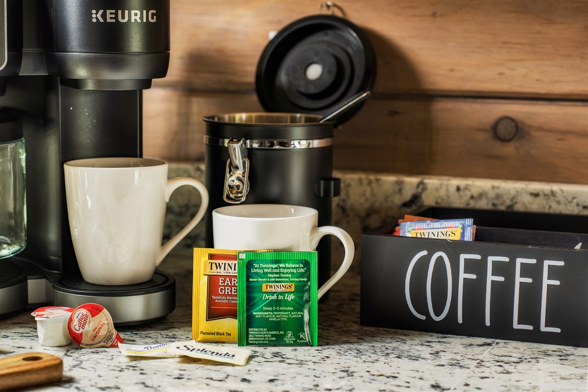 Kureg and drip coffee machine for your morning caffeine fix.