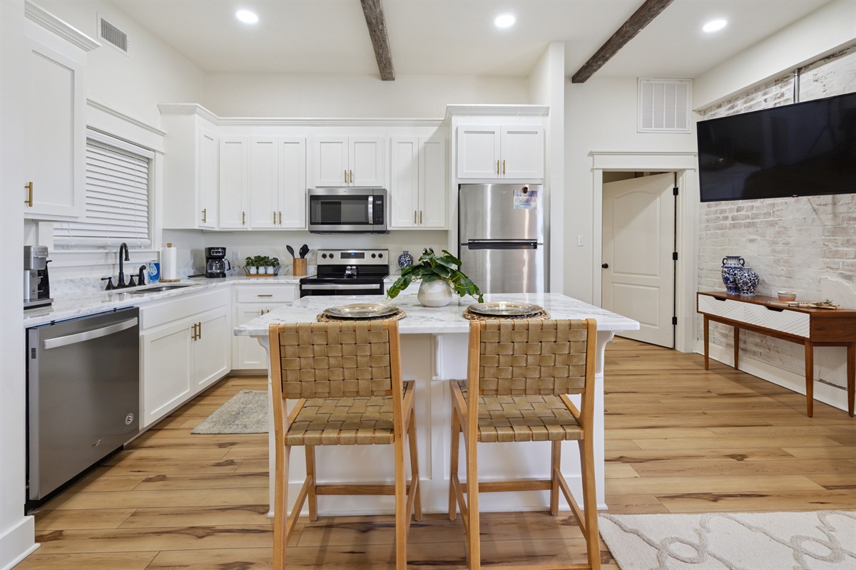 Fully Stocked Kitchen with Center Island