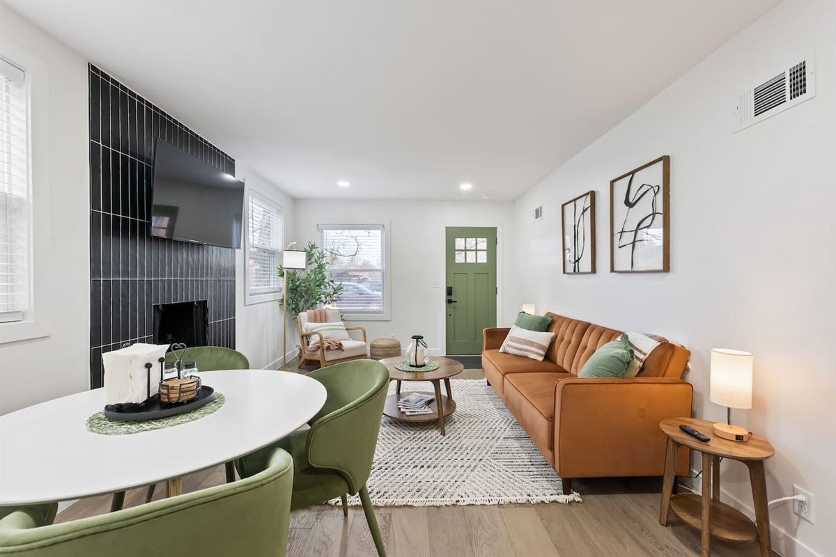 Plenty of seating and BONUS-the couch opens into a bed for added sleeping space.