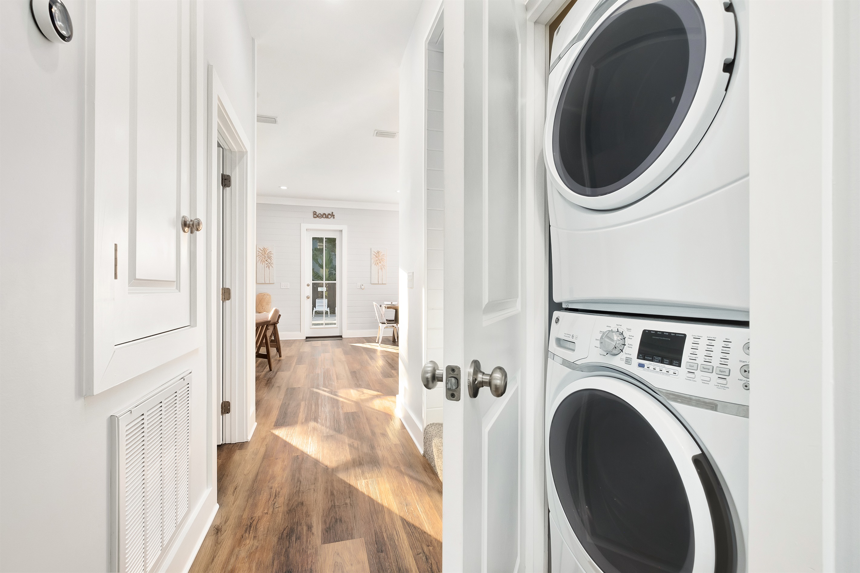 Large capacity washer and dryer. Take home a suitcase full of clean clothes.