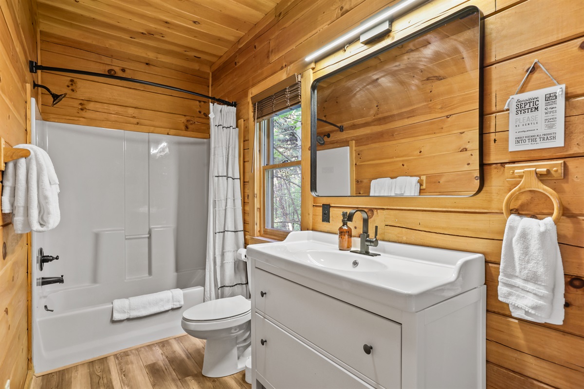 Additional full bathroom upstairs