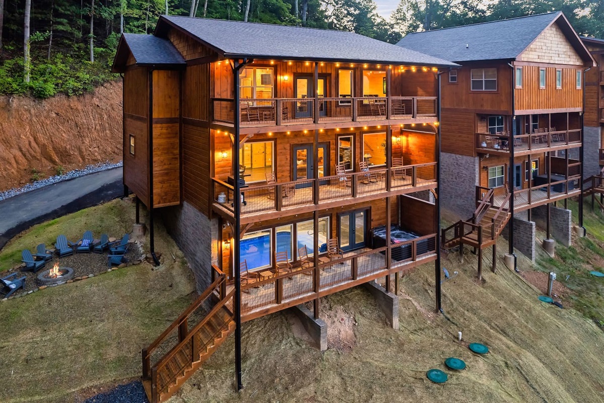 Cabin lit up and ready for fun!