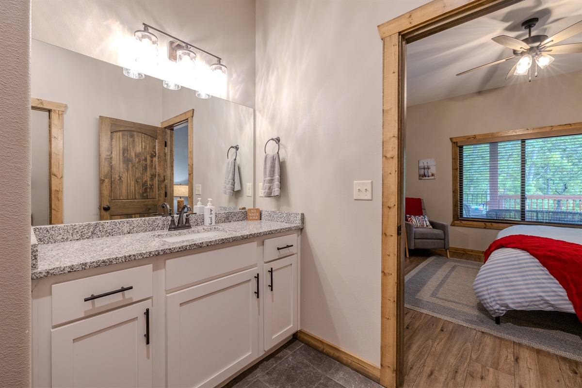 Lower level jack and Jill bathroom