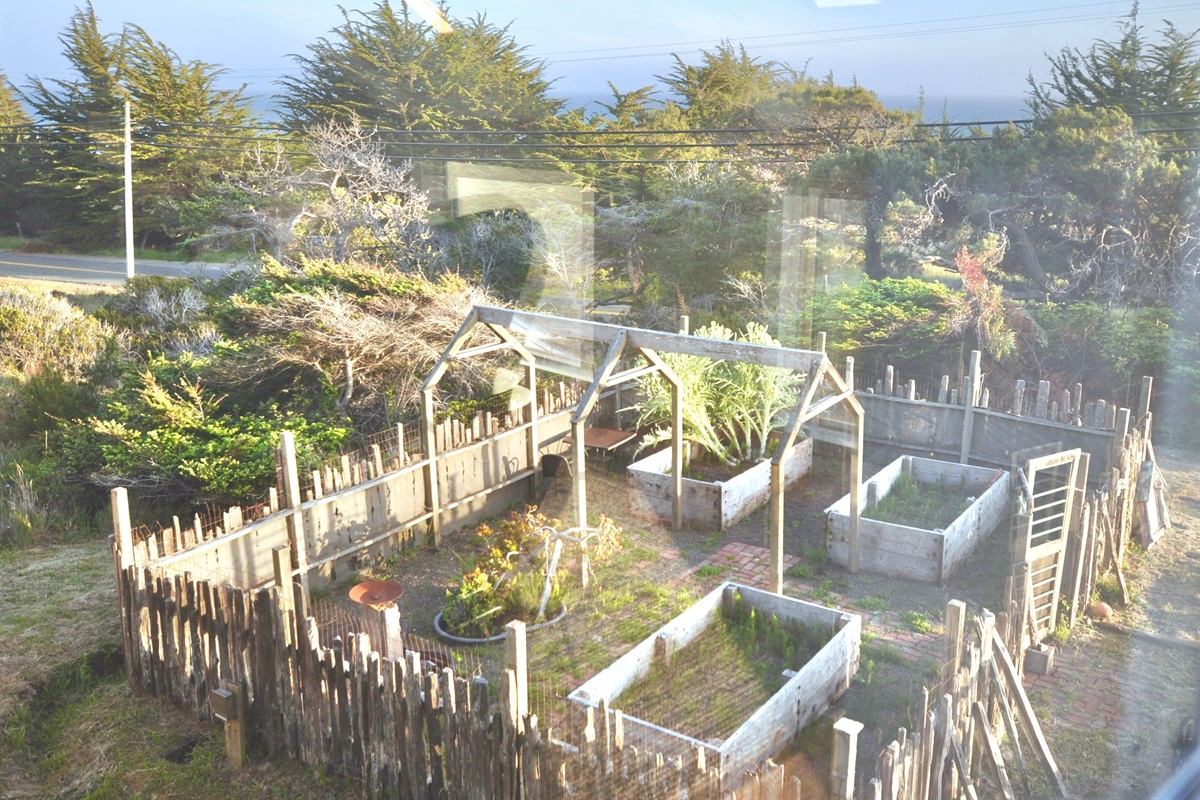 Enjoy views of the ocean, garden, and wild woods from the loft.