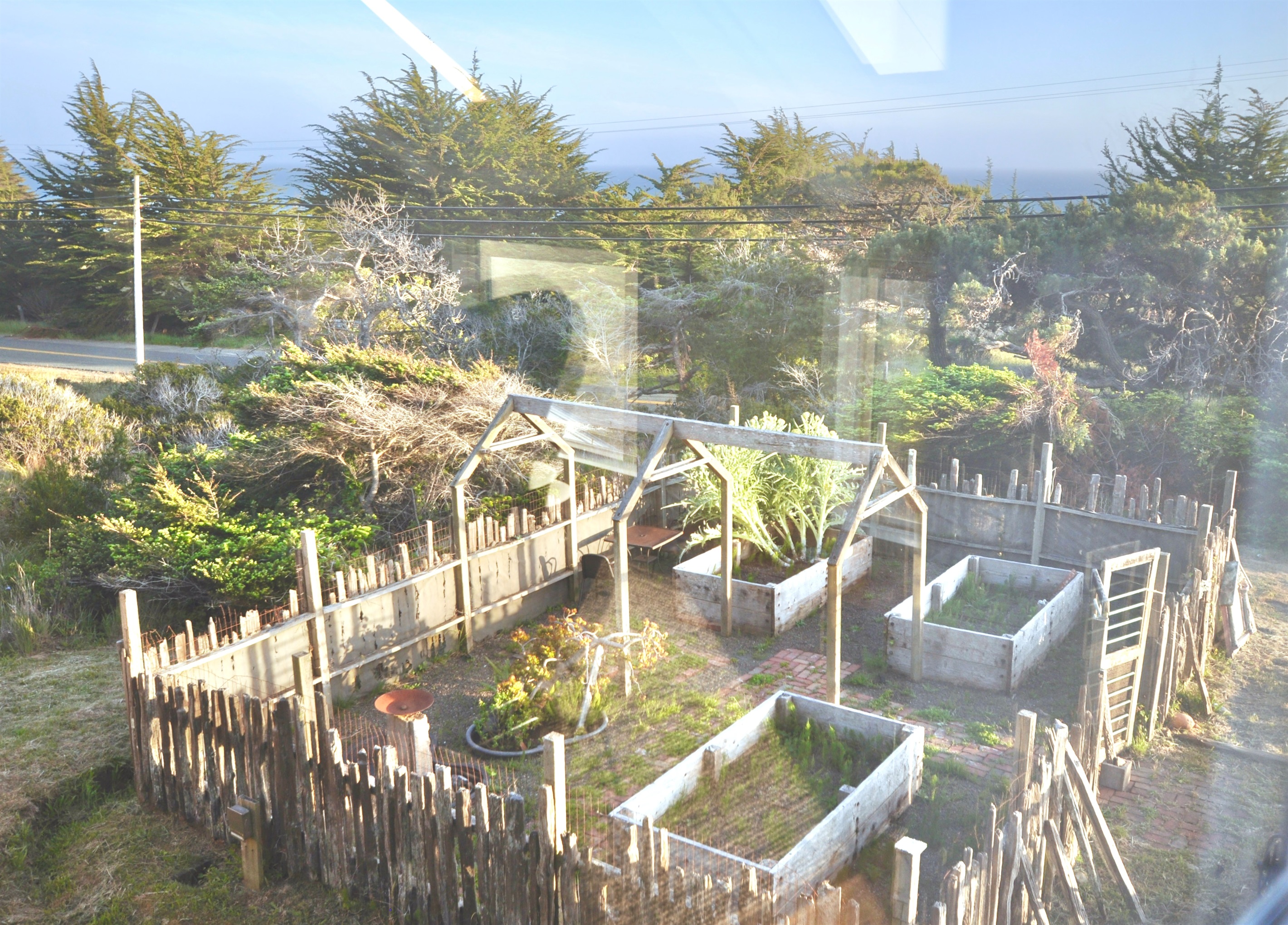 Enjoy views of the ocean, garden, and wild woods from the loft.