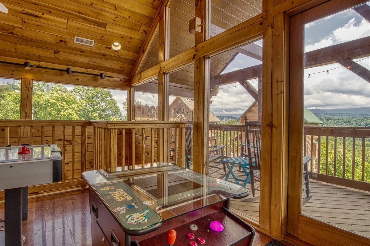 Upper floor arcade game