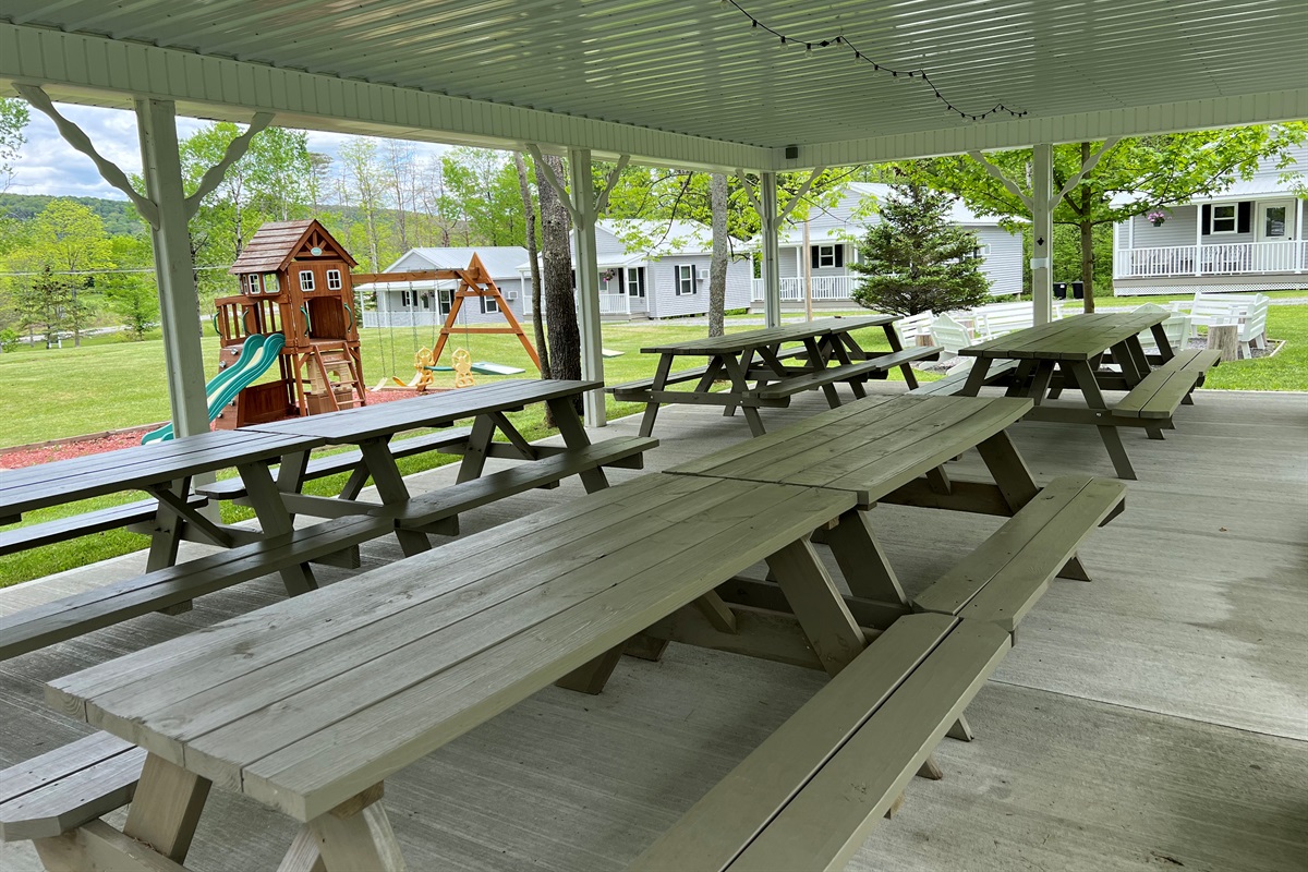 20x36 Pavilion w/ tables and grills