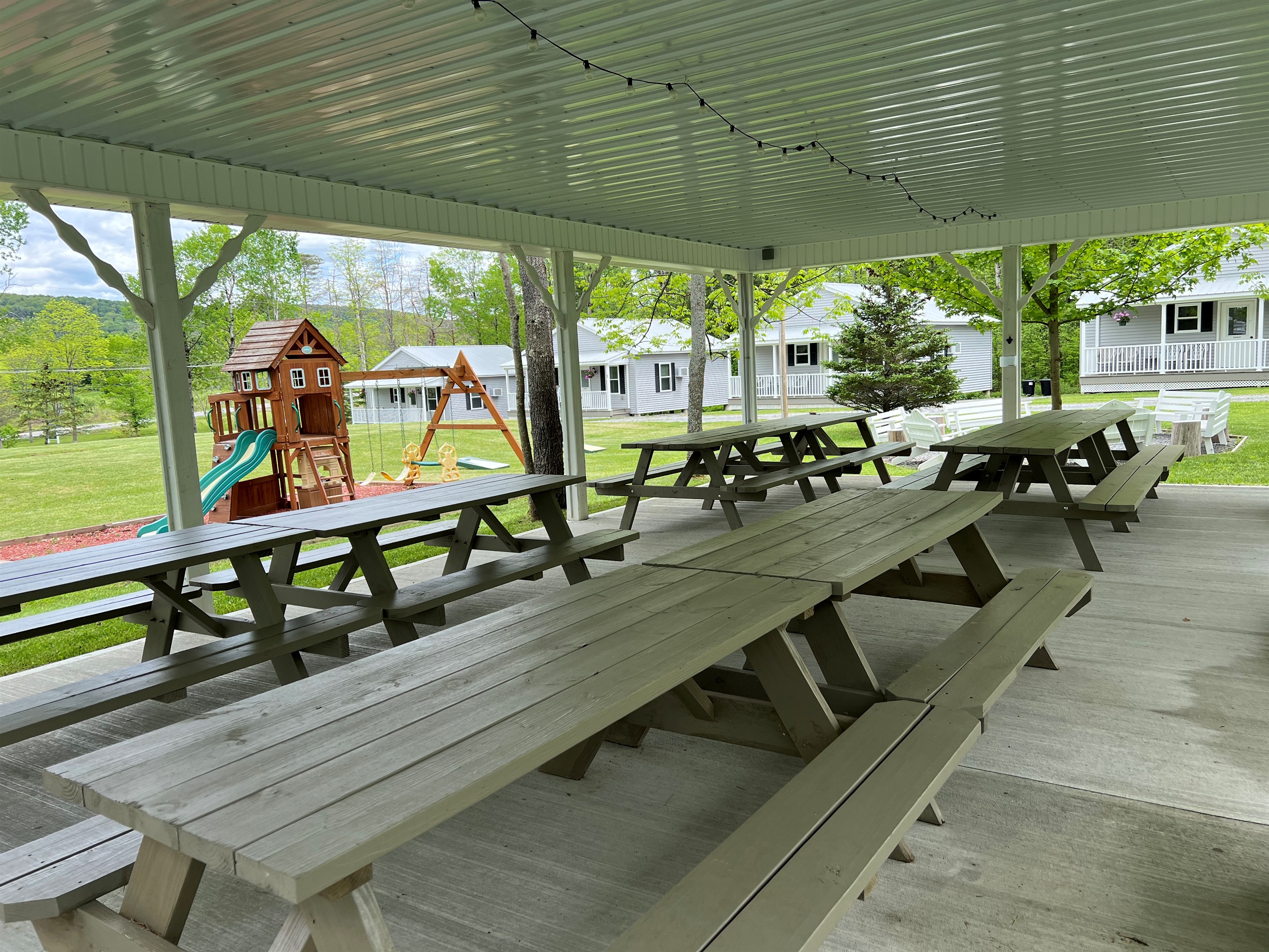 20x36 Pavilion w/ tables and grills