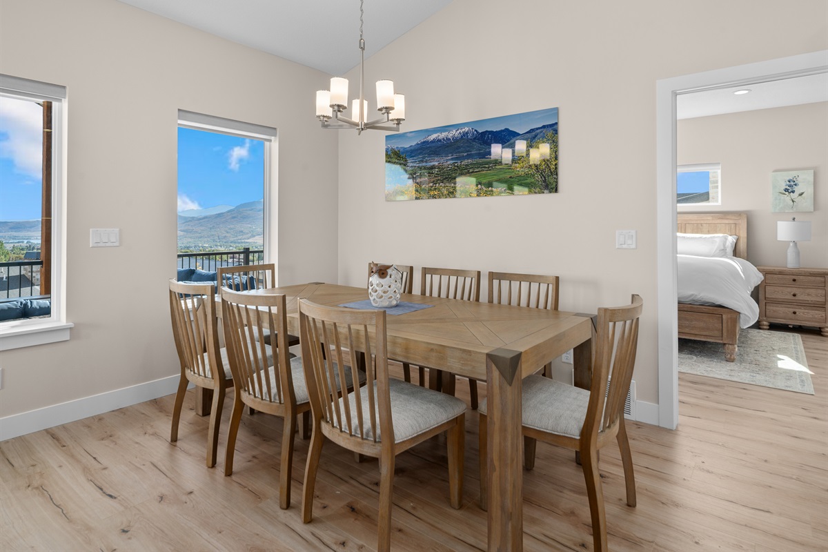Dining area with easy access to the kitchen and living space.