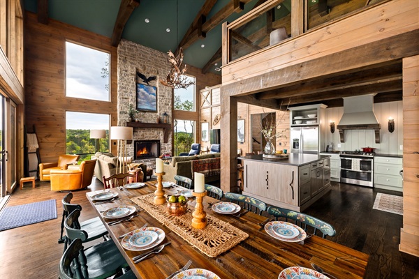 A generously sized dining area made to share good times and good food.