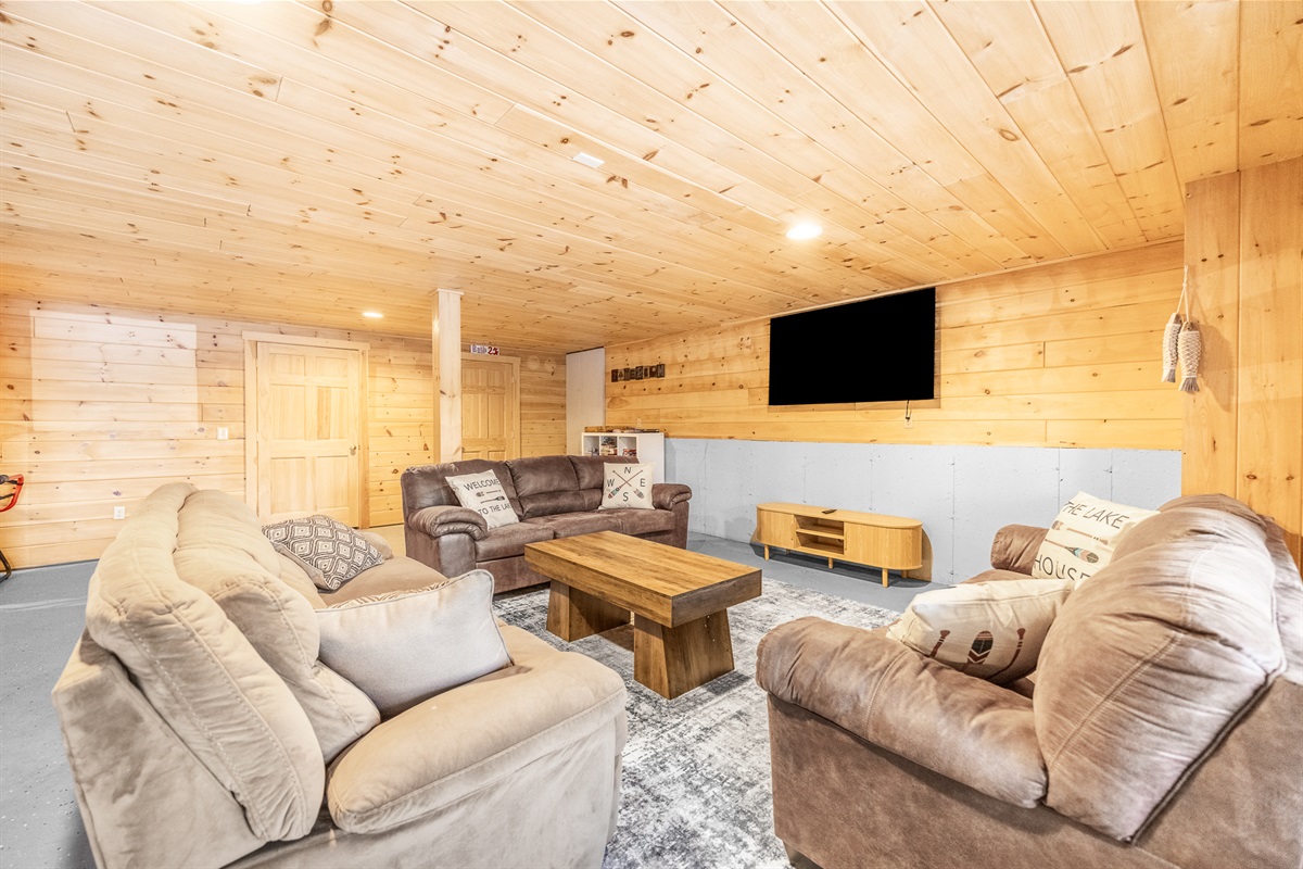 Basement TV seating area for all those movie nights!