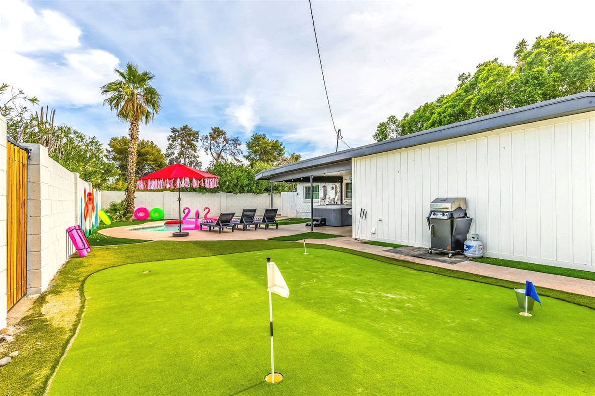 Lounge in style, practice your putt, and soak up the good vibes in our colorful, activity-filled outdoor oasis.