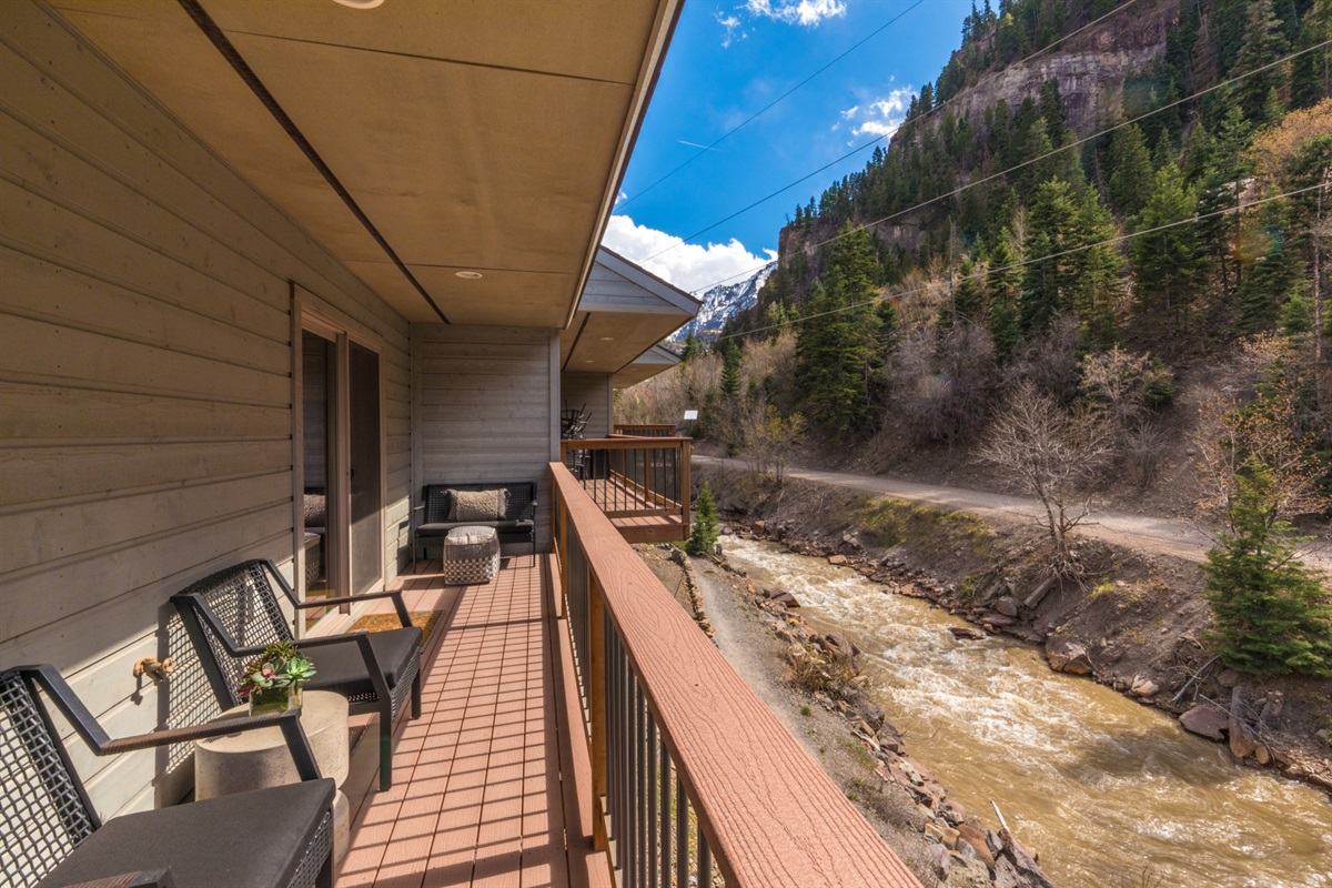 Master bedroom overlooking Uncompahgre River
