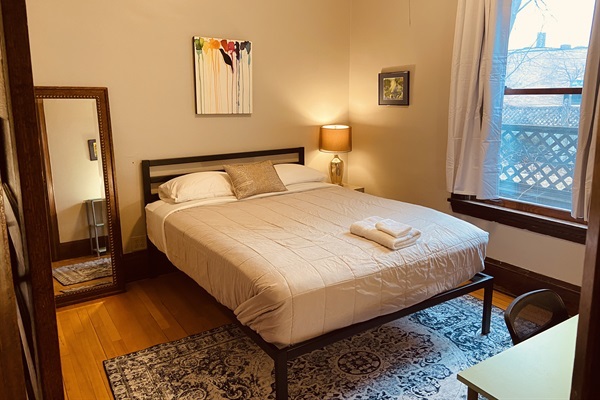 Cozy Queen Bed in your private room.