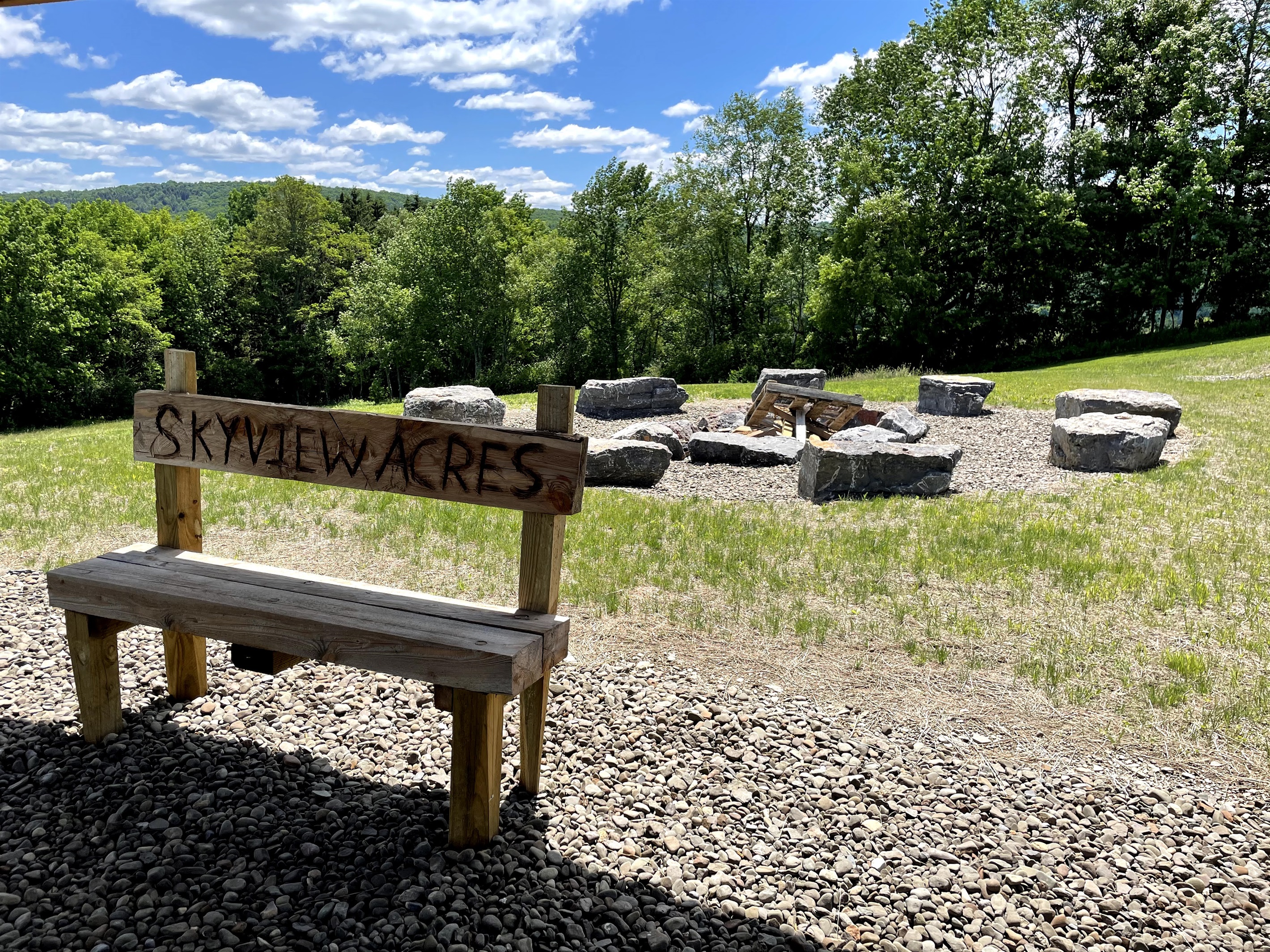 Firepit and pavilion seating