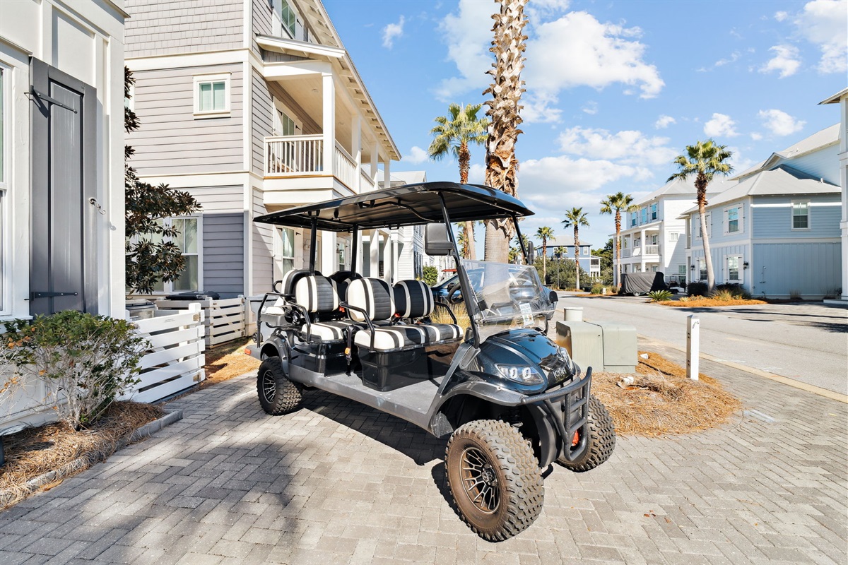 Dune Sands includes a six- seater golf cart